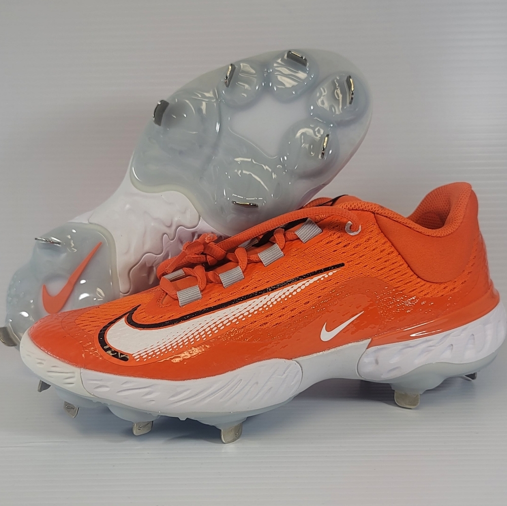 Men Size 9 Nike Alpha Huarache Elite 4 Metal Baseball Cleats Orange FN7222-800